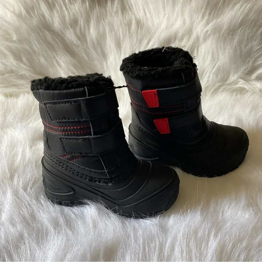 Wonder Nation Boots Boys Size 6 Black Velcro Latch New With Tags‎ -5 F